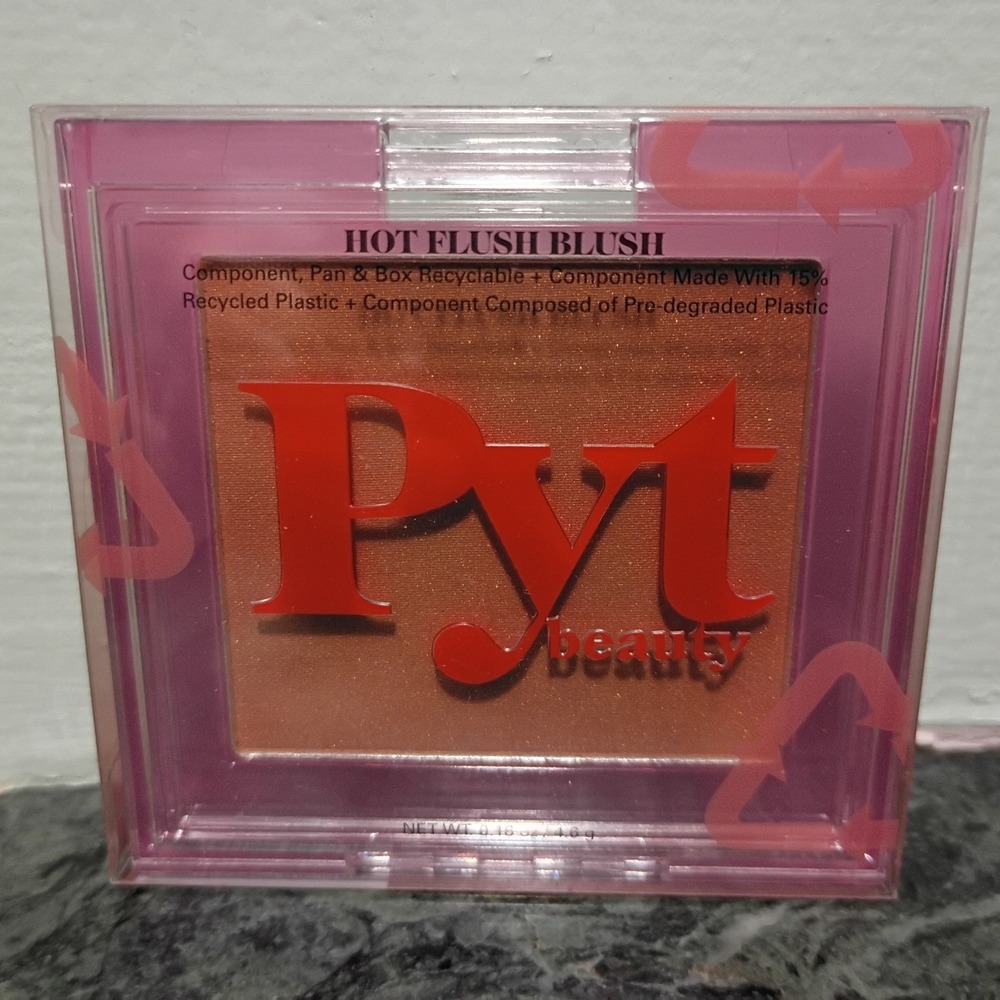 PYT‎ Beauty Hot Flush Blush Head Rush Peachy Pink Shimmer Clean Vegan 0.16oz NEW